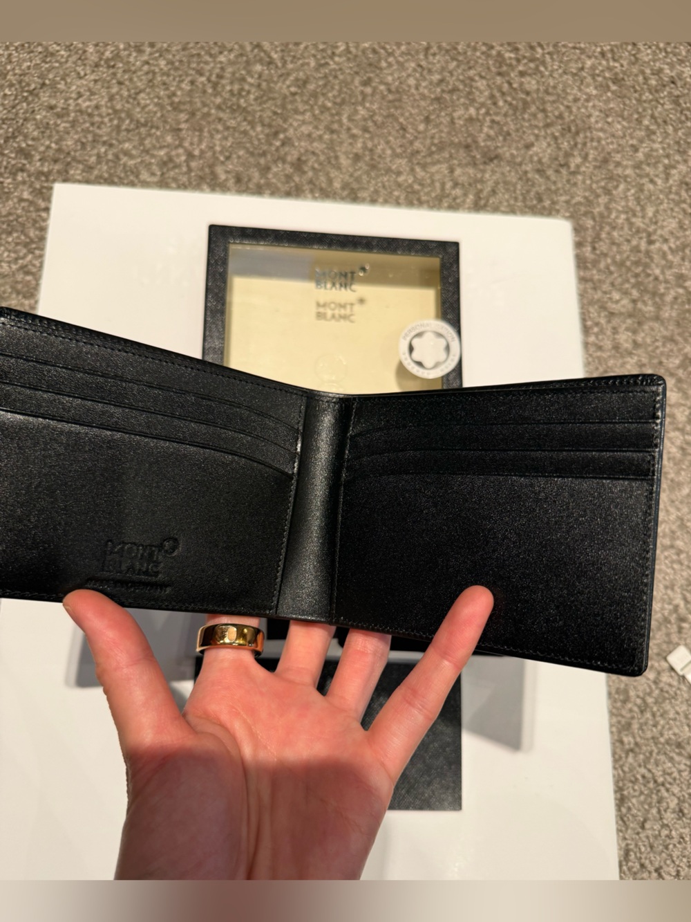 BNIB Montblanc Meisterstück Black Leather 6cc Bi-Fold Wallet - Picture 9 of 13